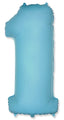 26" Inflated Foil Balloon Made By Flexmetal Medium Size Balloon Number Shaped like "1" Pastel Blue