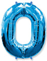 26" Inflated Foil Balloon Made By Flexmetal Medium Size Balloon Number Shaped like "0" Blue