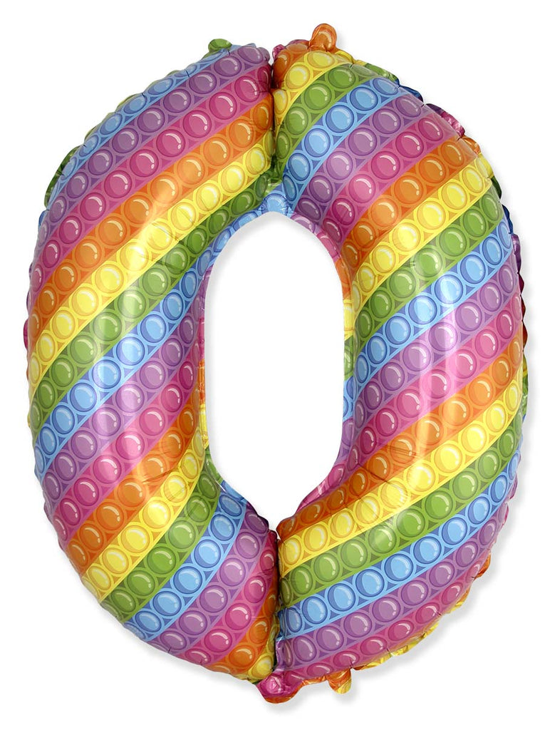 26" Inflated Foil Balloon Made By Medium Size Flexmetal Medium Size Pop Number "0" Foil Balloon