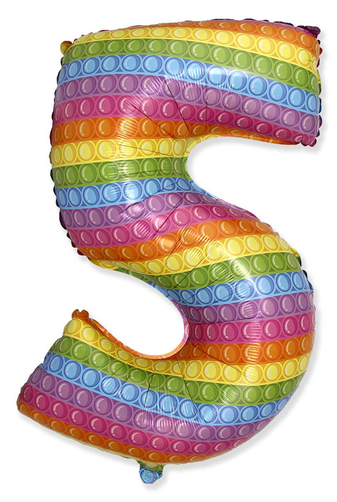 26" Inflated Foil Balloon Made By Flexmetal Medium Size Pop Number "5" Foil Balloon