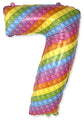 26" Inflated Foil Balloon Made By Flexmetal Medium Size Pop Number "7" Foil Balloon