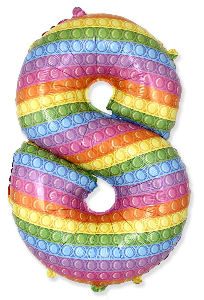 26" Inflated Foil Balloon Made By Flexmetal Medium Size Pop Number "8" Foil Balloon