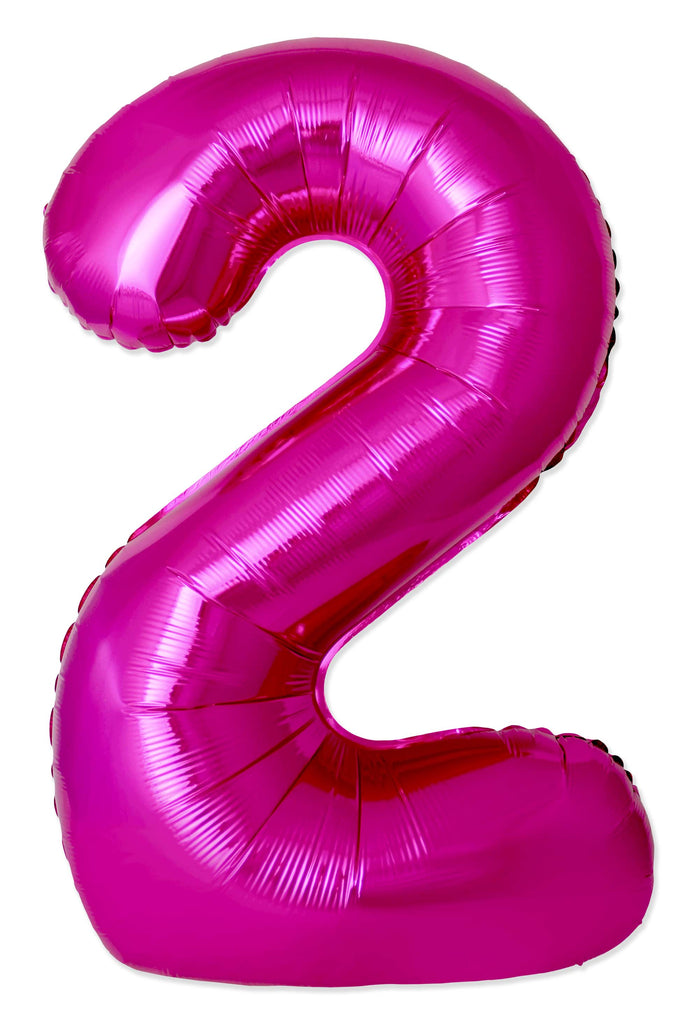 Inflated Balloons to 32". Number "2" Slimmer Design compared to other. Brands and Sizes. Color Fuchsia. Brand Flexmetal