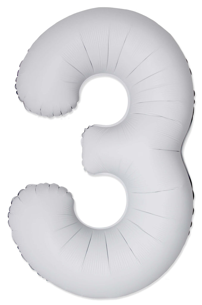 Inflated Balloons to 32". Number "3" Slimmer Design compared to other. Brands and Sizes. Color Matte White. Brand Flexmetal
