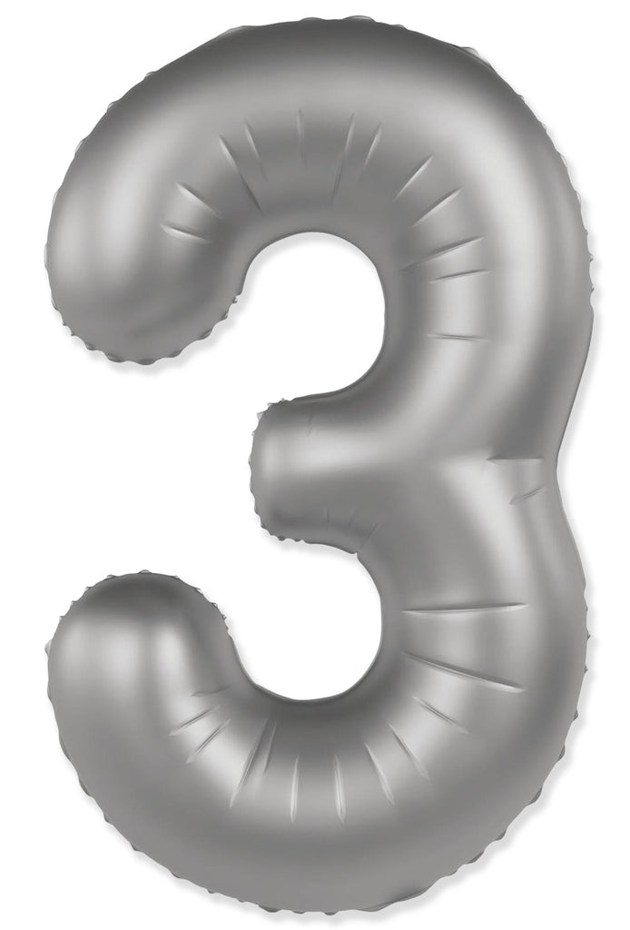 Not Inflated 32 Inches Number 3 Slimmer Design Matte Moonlight Silver Manufactured by Flexmetal