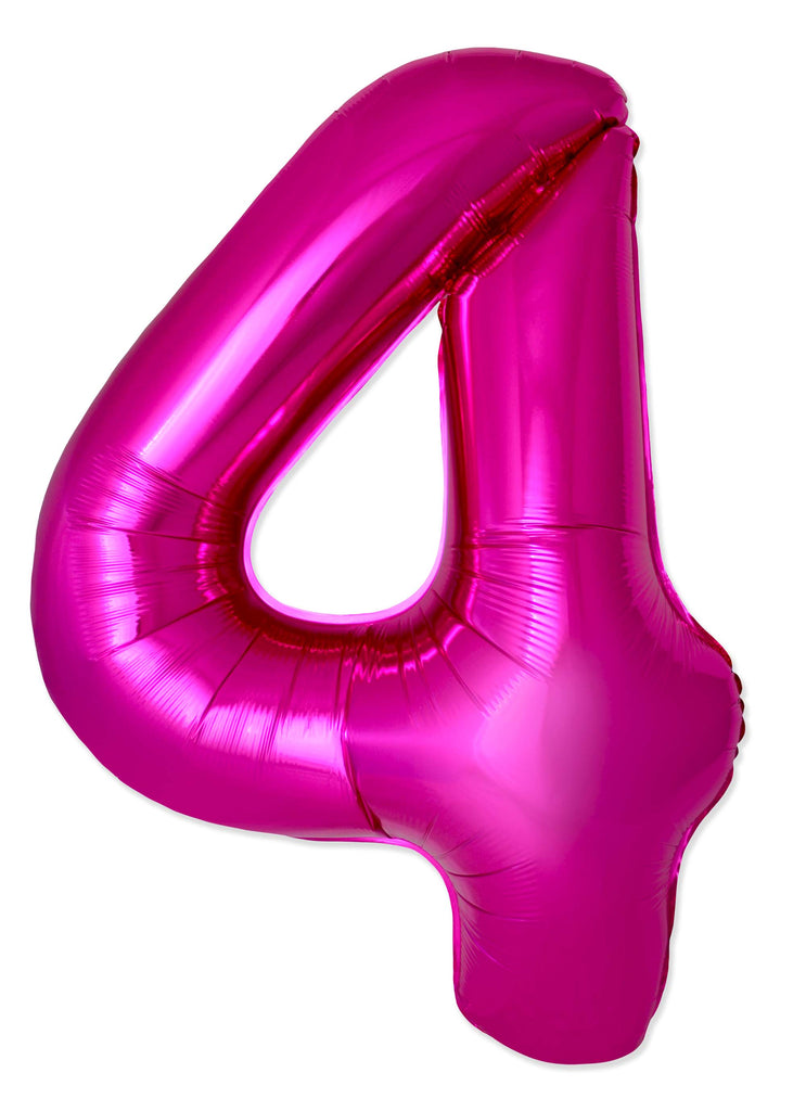 Inflated Balloons to 32". Number "4" Slimmer Design compared to other. Brands and Sizes. Color Fuchsia. Brand Flexmetal