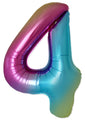 Inflated Balloons to 32". Number "4" Slimmer Design compared to other. Brands and Sizes. Color Gradient. Brand Flexmetal