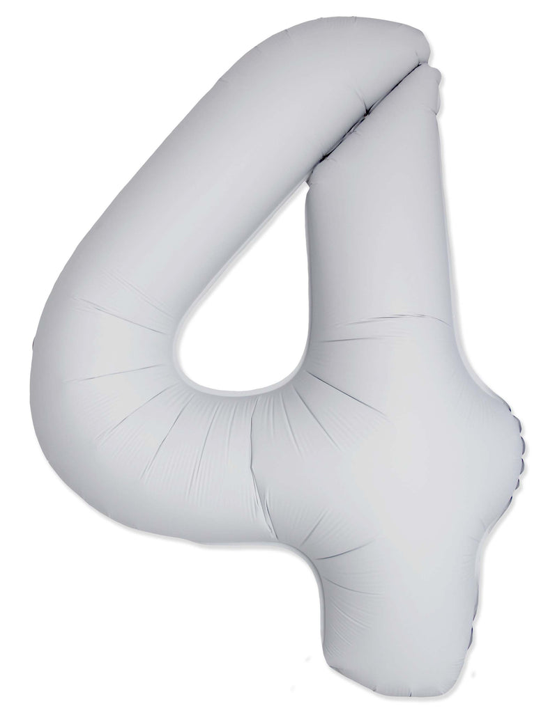Inflated Balloons to 32". Number "4" Slimmer Design compared to other. Brands and Sizes. Color Matte White. Brand Flexmetal