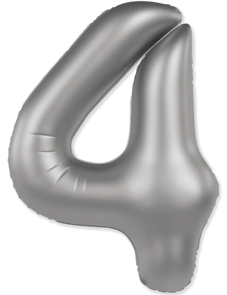 Not Inflated 32 Inches Number 4 Slimmer Design Matte Moonlight Silver Manufactured by Flexmetal