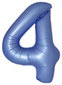 Inflated Balloons to 32". Number "4" Slimmer Design compared to other. Brands and Sizes. Color Satin Blue Reflex. Brand Flexmetal