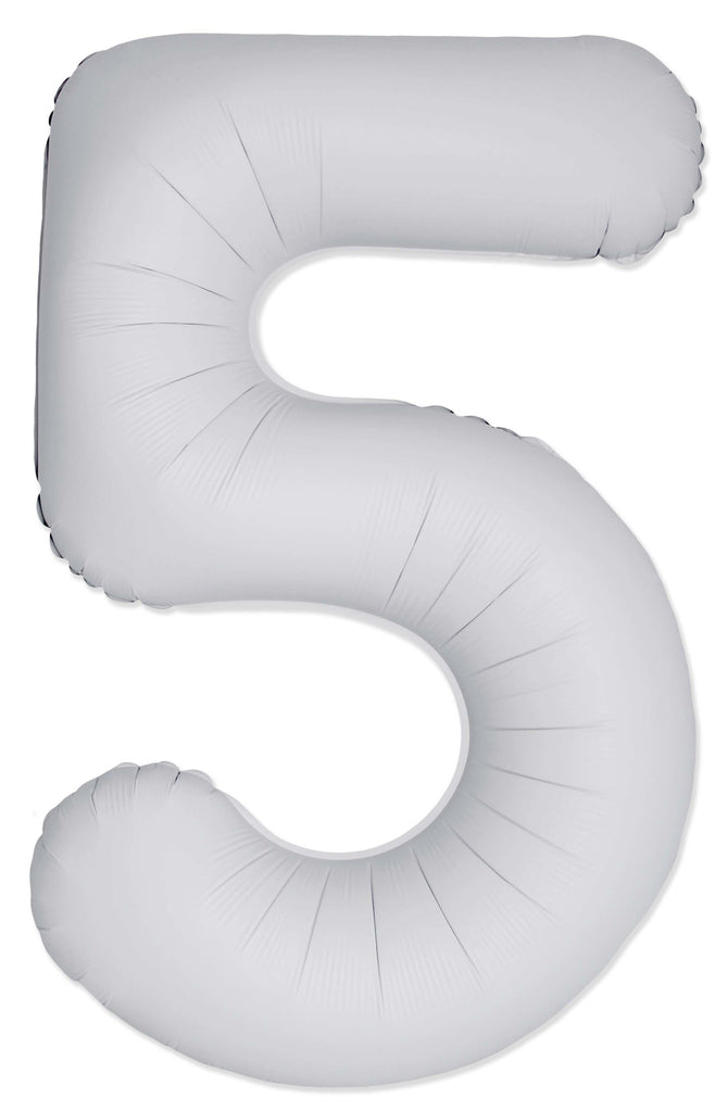 Inflated Balloons to 32". Number "5" Slimmer Design compared to other. Brands and Sizes. Color Matte White. Brand Flexmetal