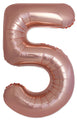Inflated Balloons to 32". Number "5" Slimmer Design compared to other. Brands and Sizes. Color Rose Gold. Brand Flexmetal