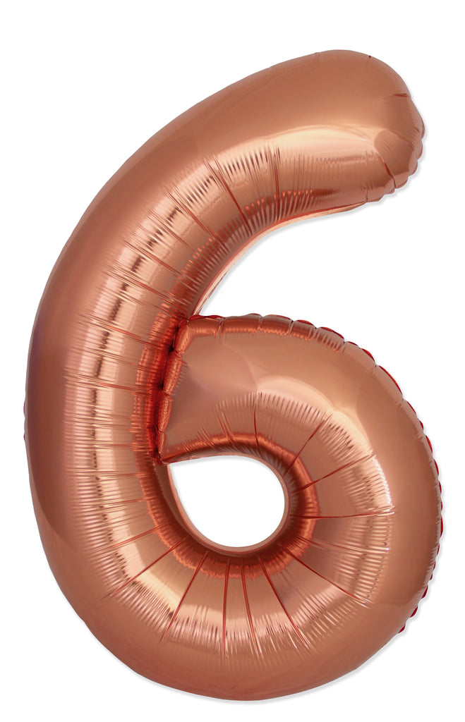 Inflated Balloons to 32". Number "6" Slimmer Design compared to other. Brands and Sizes. Color Bronze. Brand Flexmetal
