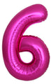 Inflated Balloons to 32". Number "6" Slimmer Design compared to other. Brands and Sizes. Color Fuchsia. Brand Flexmetal
