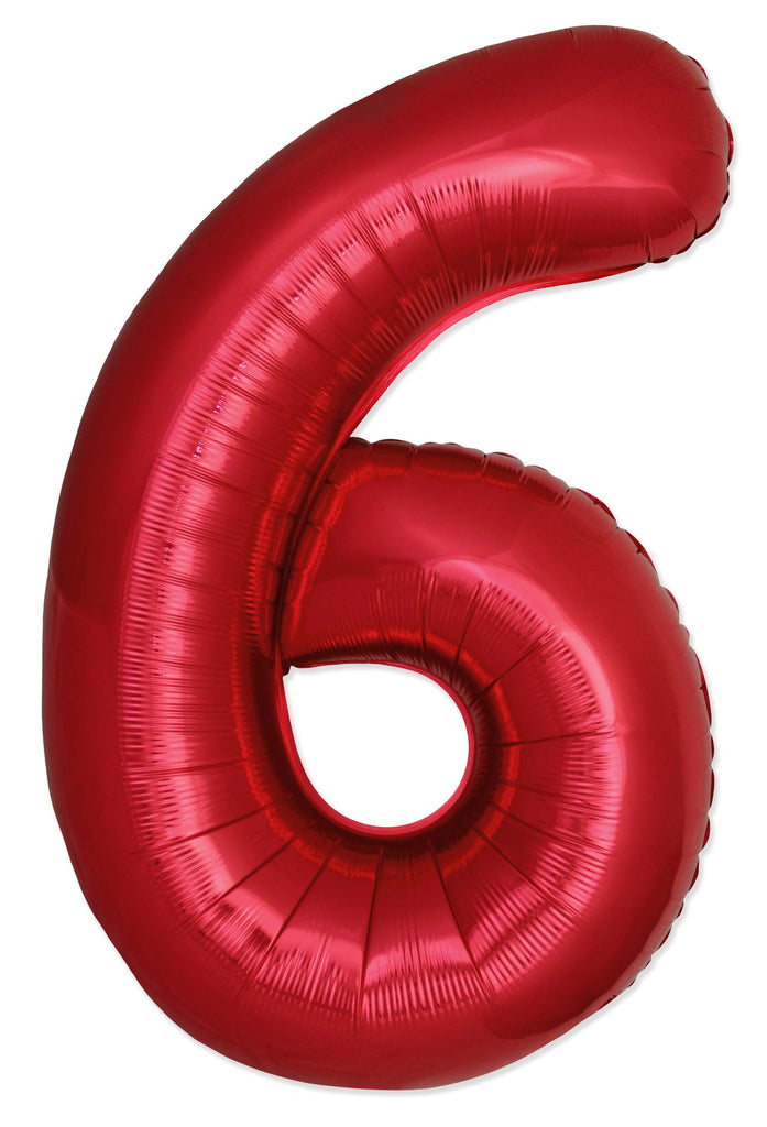 Inflated Balloons to 32". Number "6" Slimmer Design compared to other. Brands and Sizes. Color Red. Brand Flexmetal