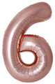 Inflated Balloons to 32". Number "6" Slimmer Design compared to other. Brands and Sizes. Color Rose Gold. Brand Flexmetal