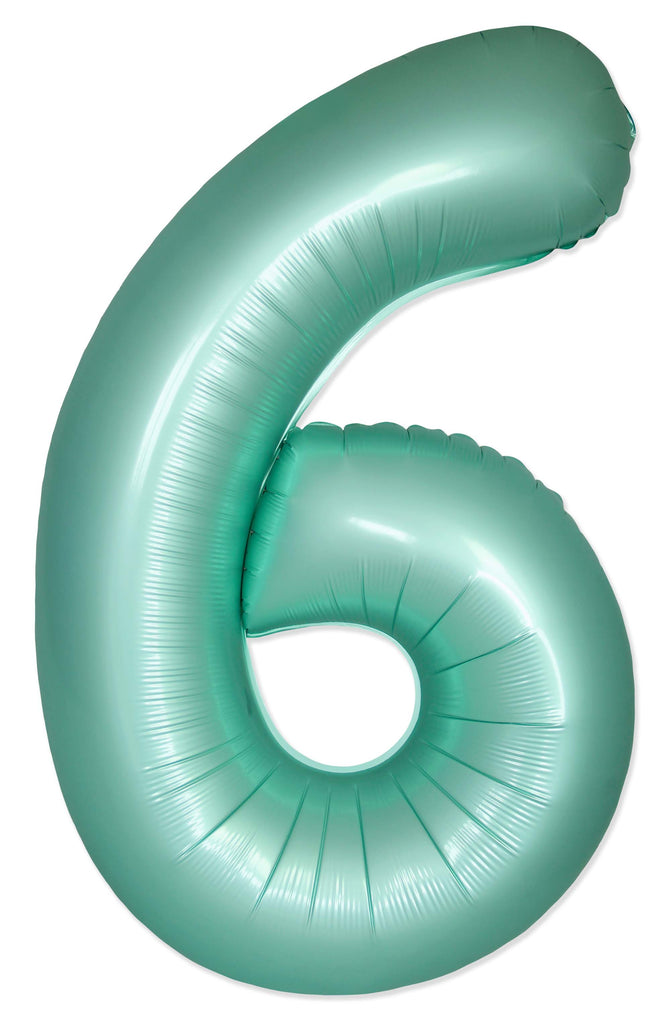 Inflated Balloons to 32". Number "6" Slimmer Design compared to other. Brands and Sizes. Color Satin Turquoise. Brand Flexmetal