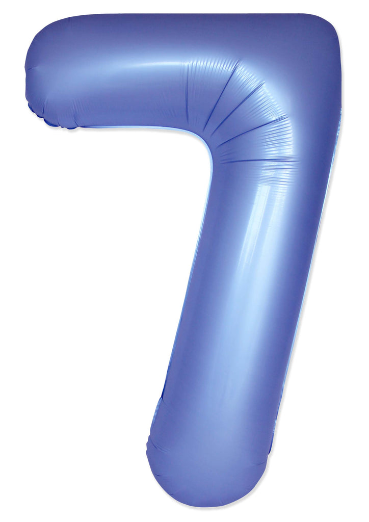 Inflated Balloons to 32". Number "7" Slimmer Design compared to other. Brands and Sizes. Color Satin Blue Reflex. Brand Flexmetal