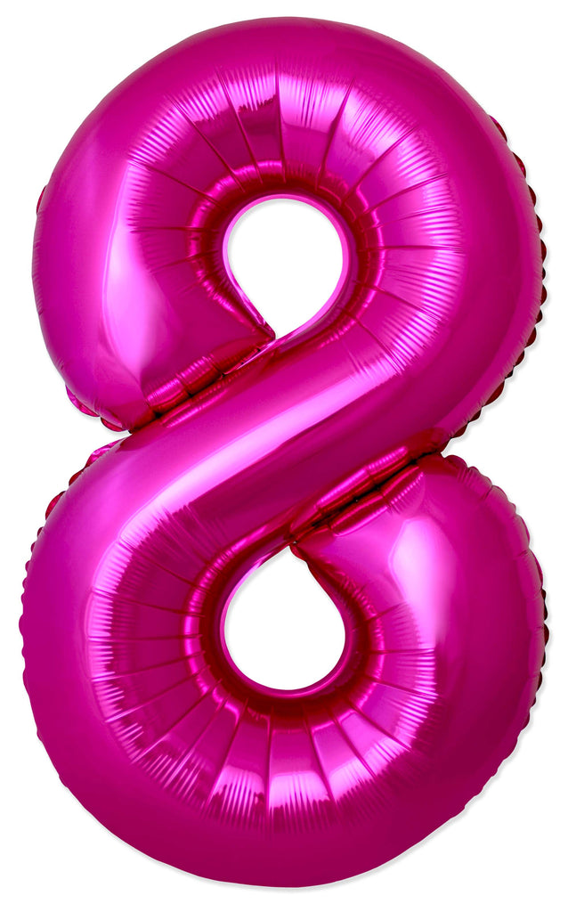 Inflated Balloons to 32". Number "8" Slimmer Design compared to other. Brands and Sizes. Color Fuchsia. Brand Flexmetal
