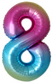 Inflated Balloons to 32". Number "8" Slimmer Design compared to other. Brands and Sizes. Color Gradient. Brand Flexmetal