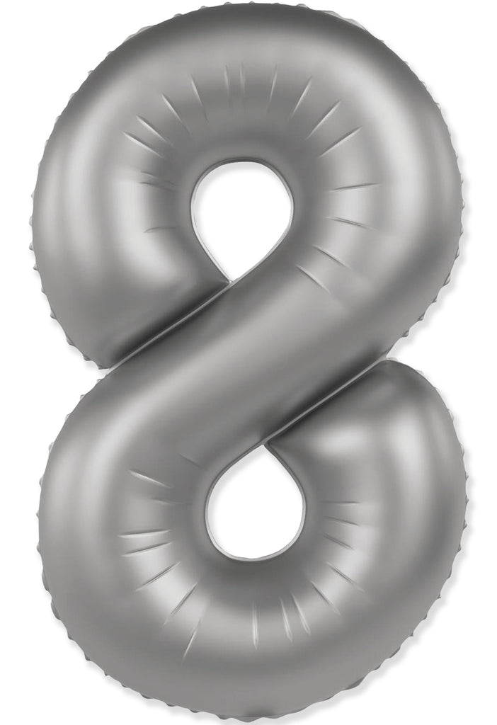 Not Inflated 32 Inches Number 8 Slimmer Design Matte Moonlight Silver Manufactured by Flexmetal