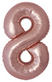 Inflated Balloons to 32". Number "8" Slimmer Design compared to other. Brands and Sizes. Color Rose Gold. Brand Flexmetal