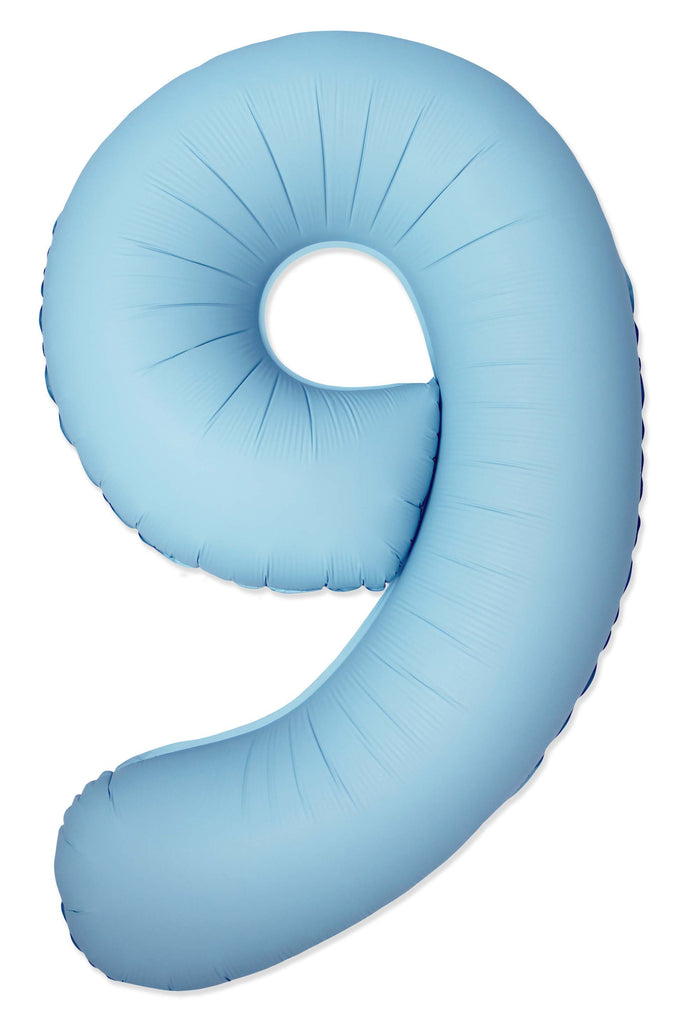 Inflated Balloons to 32". Number "9" Slimmer Design compared to other. Brands and Sizes. Color Matte Blue. Brand Flexmetal