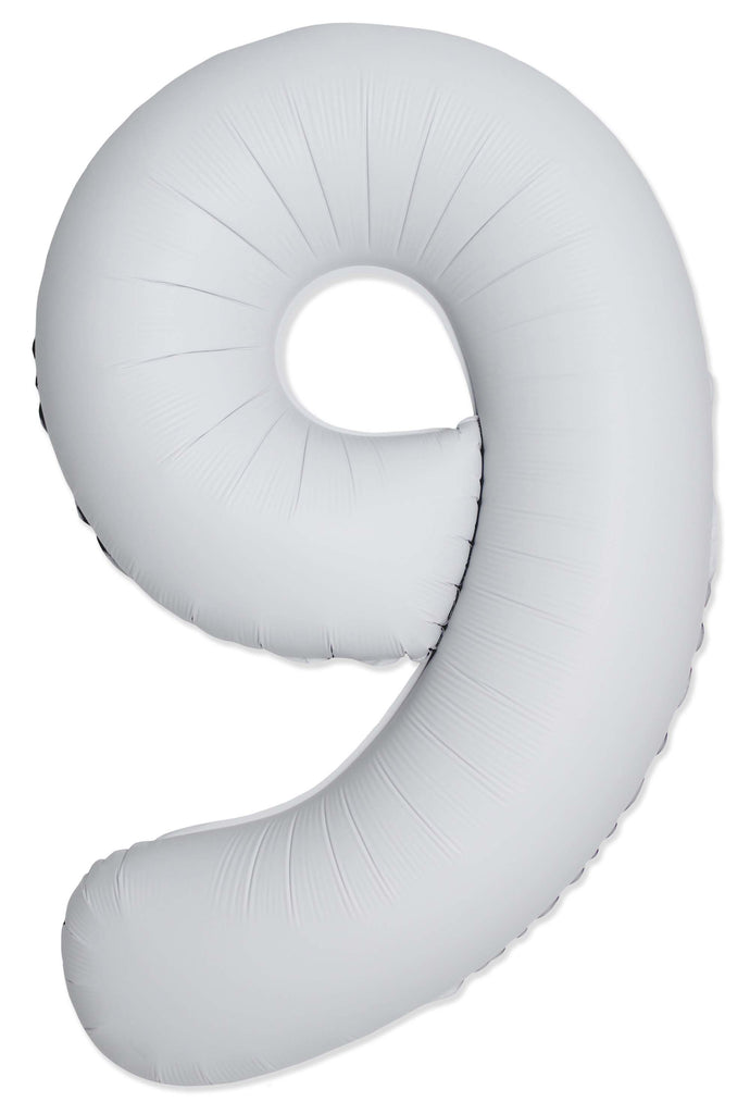 Inflated Balloons to 32". Number "9" Slimmer Design compared to other. Brands and Sizes. Color Matte White. Brand Flexmetal