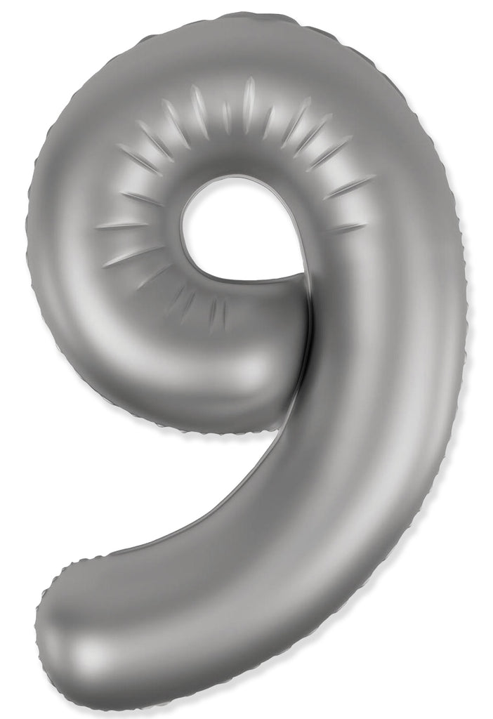 Not Inflated 32 Inches Number 9 Slimmer Design Matte Moonlight Silver Manufactured by Flexmetal