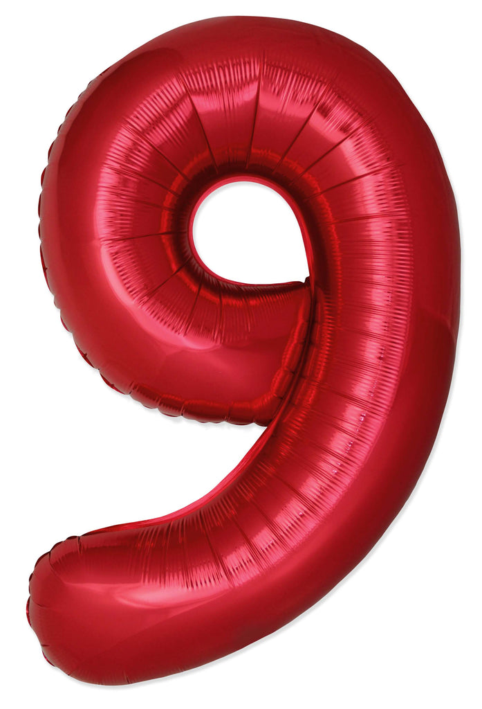 Inflated Balloons to 32". Number "9" Slimmer Design compared to other. Brands and Sizes. Color Red. Brand Flexmetal