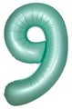 Inflated Balloons to 32". Number "9" Slimmer Design compared to other. Brands and Sizes. Color Satin Turquoise. Brand Flexmetal