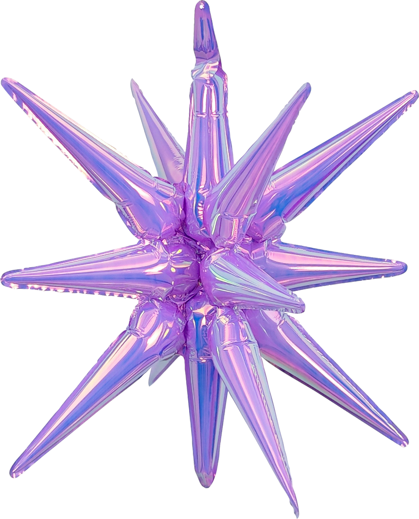 Uninflated 22 Inches Airfill Decor Only Purple Lustrous Iridescent Pop Star Starburst Magic (1Piece) Balloon Foil Balloon Manufacturered By Colour Wheel