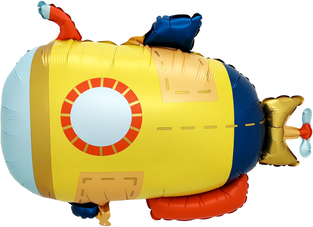 Uninflated 30 Inches Yellow and Blue Submarine Foil Balloon Manufacturered By Colour Wheel