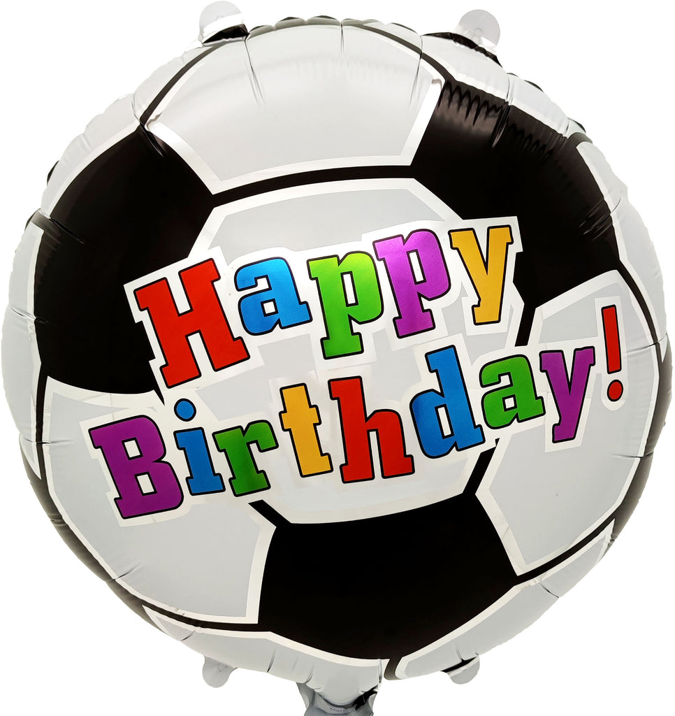 Uninflated 18 Inches Happy Birthday Soccer Foil Balloon Manufacturered By Colour Wheel