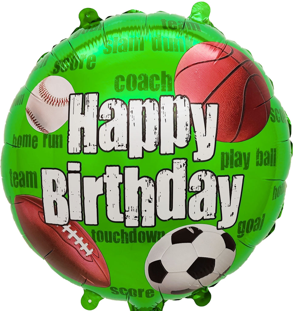 Uninflated 18 Inches Green Happy Birthday Sports Balloon Foil Balloon Manufacturered By Colour Wheel