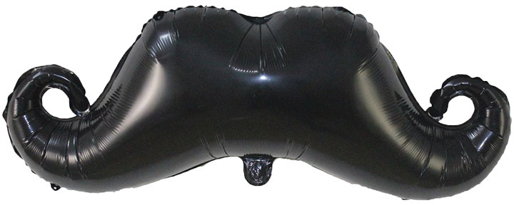 Uninflated 36 Inches Black Mustache Movember Foil Balloon Manufacturered By Colour Wheel