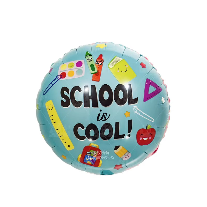 Uninflated 18 Inches Blue Round School is Cool Foil Balloon Manufacturered By Colour Wheel