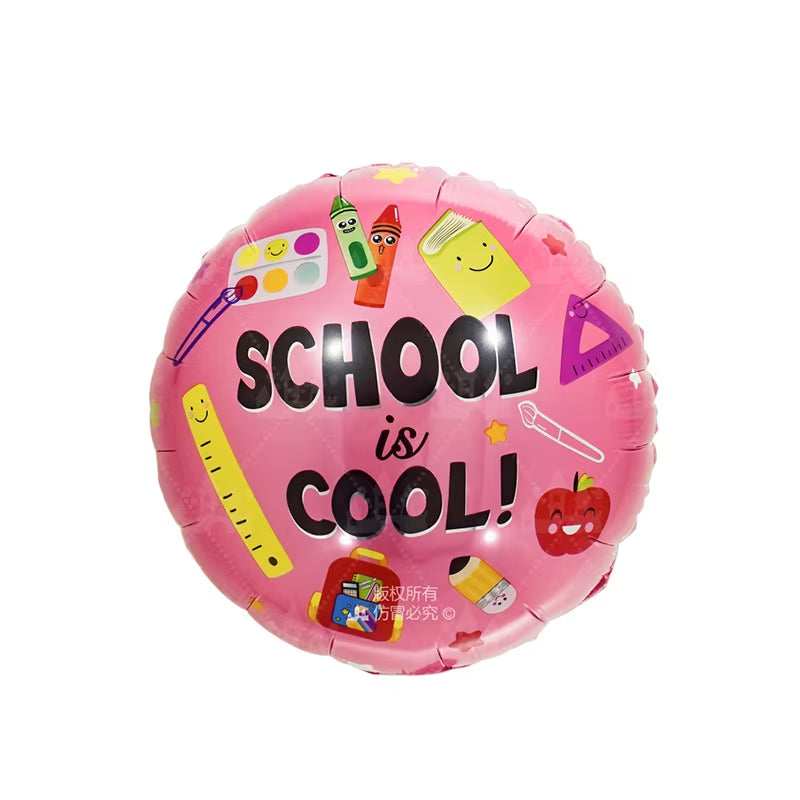 Uninflated 18 Inches Pink Round School is Cool Foil Balloon Manufacturered By Colour Wheel