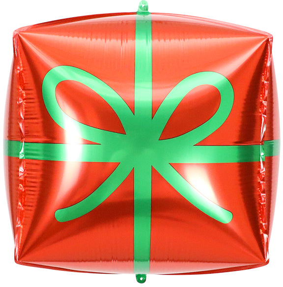 Uninflated 22 Inches Cube With Bowknot Red Balloon Manufacturered By Colour Wheel