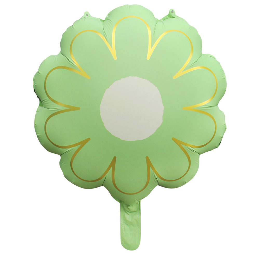 Uninflated 20 Inches Matte Daisy Flower Foil Balloon Green Manufacturered By Colour Wheel