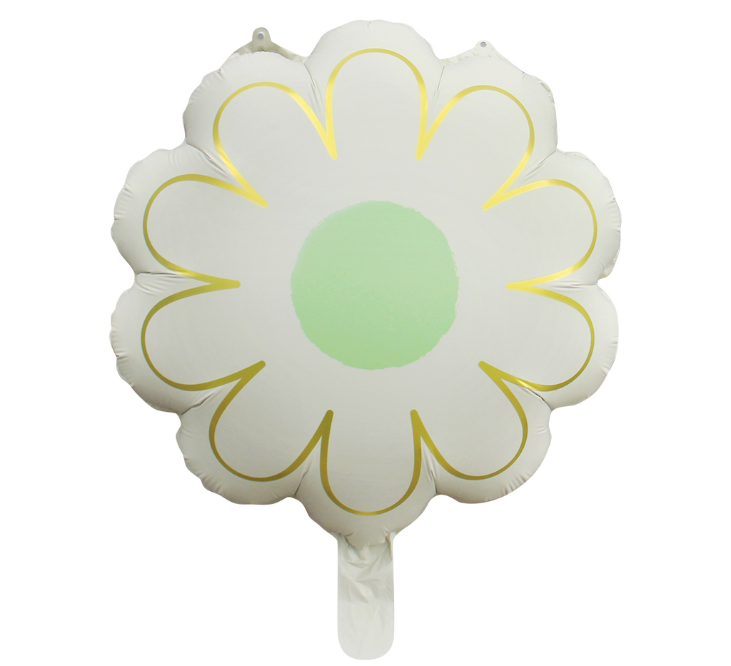 Uninflated 20 Inches Matte Daisy Flower Foil Balloon White Manufacturered By Colour Wheel