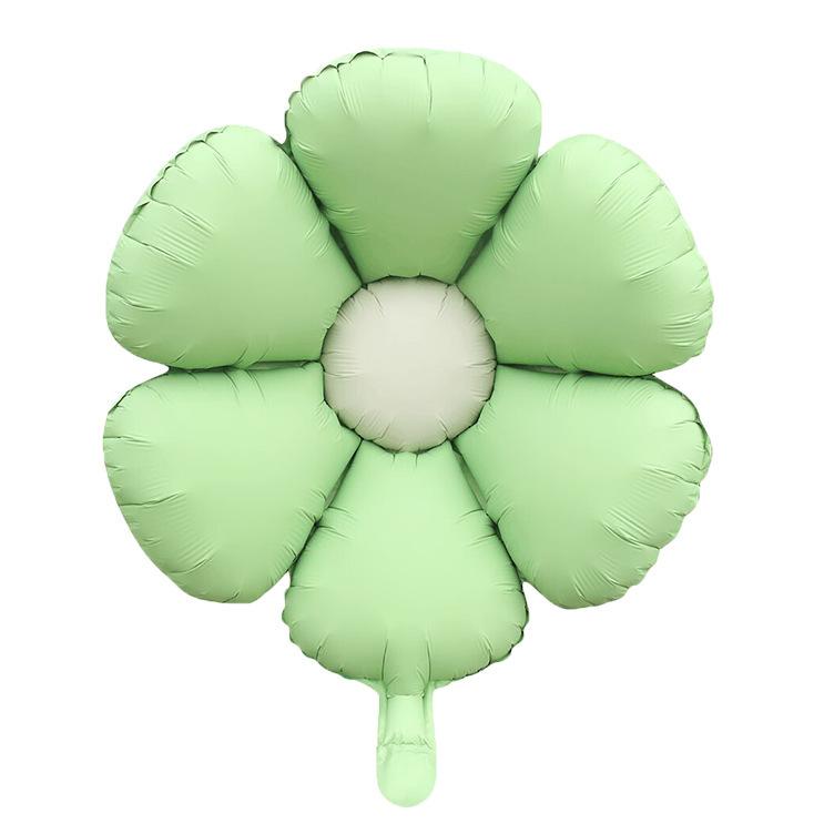 Uninflated 22 Inches Matte Green Flower Foil Balloon Manufacturered By Colour Wheel