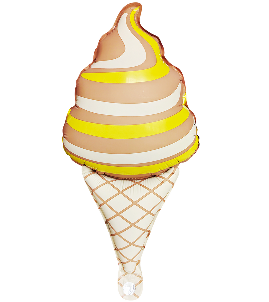 Uninflated 18 Inches Matte Soft Serve Ice Cream Cone Swirl Brown Manufacturered By Colour Wheel