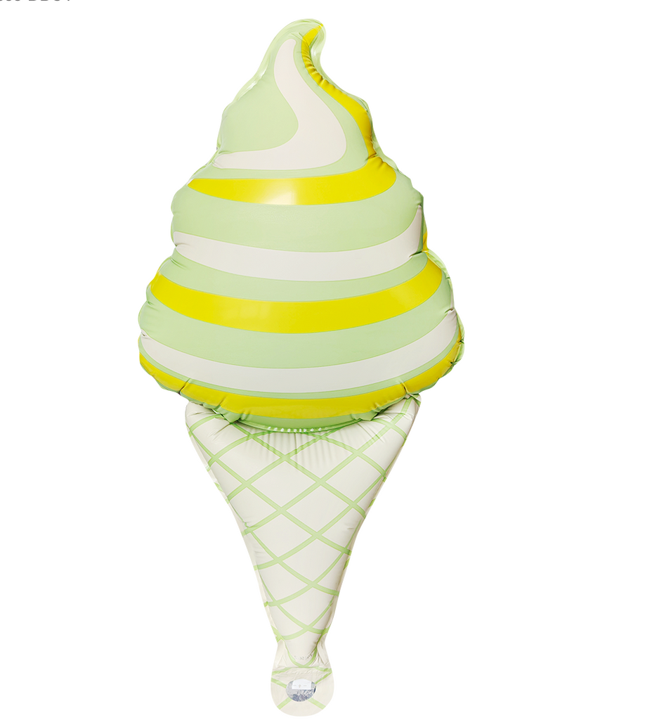 Uninflated 18 Inches Matte Soft Serve Ice Cream Cone Swirl Green Manufacturered By Colour Wheel