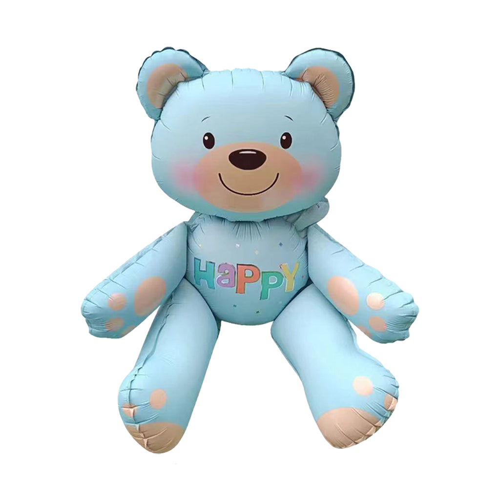 Uninflated 30 Inches Airfill Only Matte Happy Sitting Bear Blue Manufacturered By Colour Wheel