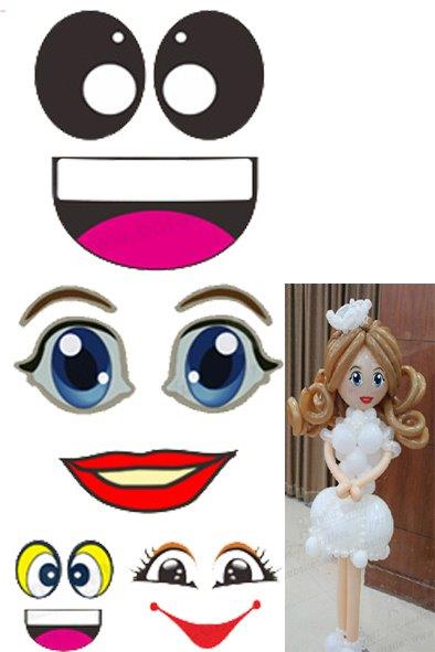 Cartoon Face Sticker For 16"+ BalloonsManufacturer By MylarGram