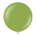 A 24" Kalisan Latex Balloon in standard matcha green with a glossy finish and "kalisan" printed near the bottom, shown on a plain white background. Comes as a pack of 5 from the brand Kalisan.