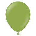 Un ballon en latex Kalisan de 12,7 cm, gonflé, de couleur vert matcha et muni d'un nœud à sa base, repose sur un fond blanc uni. Le petit logo blanc « Kalisan » est imprimé près de la base du ballon.
