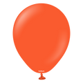 A single inflated 5" Kalisan Latex Balloon in Flame Orange with a glossy finish, featuring the "kalisan" logo near the bottom, is displayed against a plain white background.