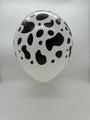 Uninflated 12" Latex Balloons All Around (25 Per Bag) Cow Print Decomex White Manufactured By Decomex Vietnam Exclusive to Bargain Balloons